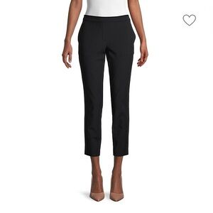 Theory Thaniel Black Kenett Elastic Pull On Stretch Slim Pant Size 10
